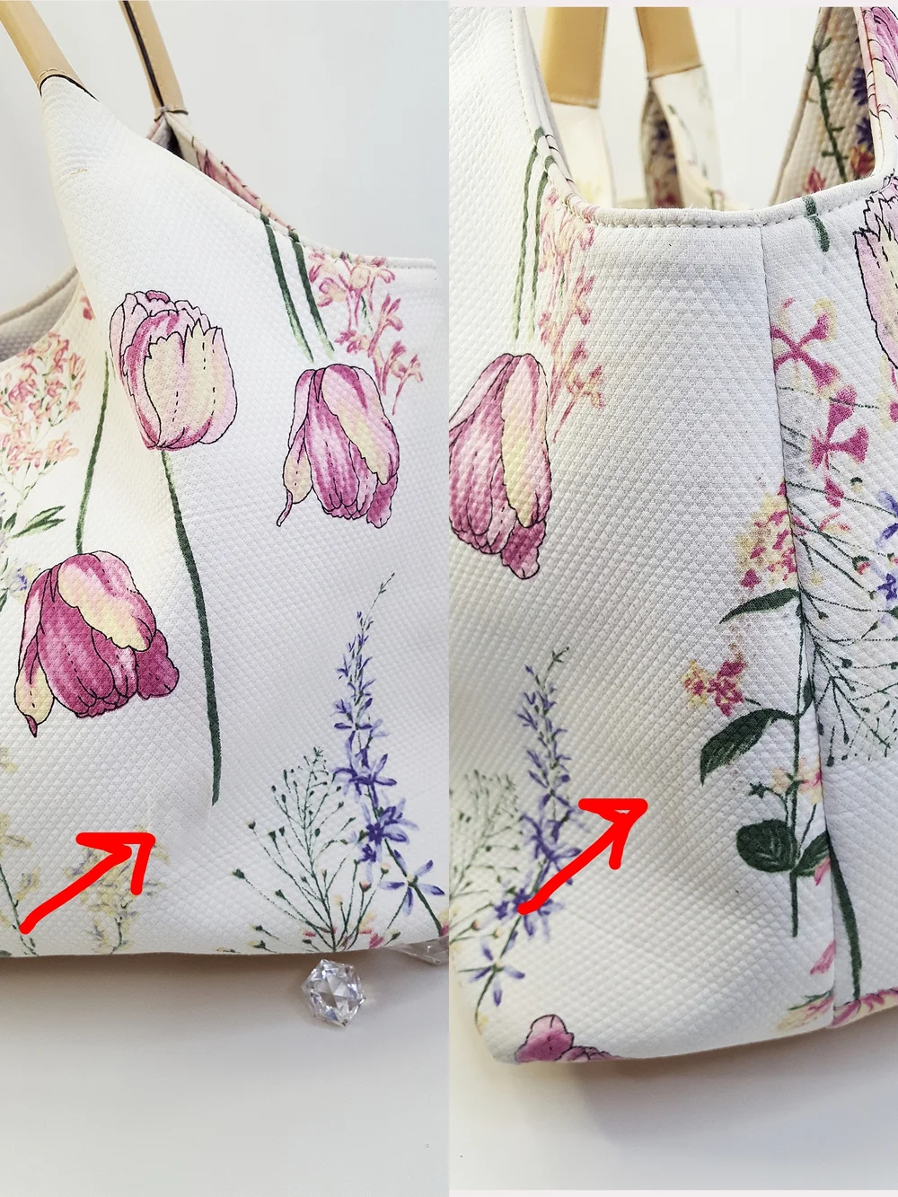 🔖Ann Taylor LOFT⚡🌺Multicolor Canvas Floral Shoulder Bag/Satchel Bag - Picture 9 of 11